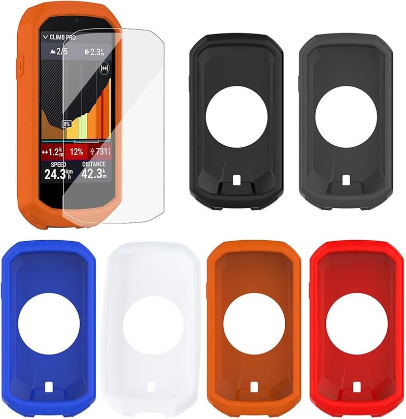 غطاء سيليكون أزرق واقي مع حامي شاشة لساعة الكمبيوتر الدراجة ذات الرمز 1050، غطاء مقاوم للصدمات. - Image 2